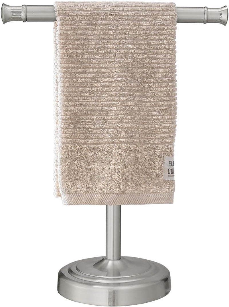 RUMOSE 13 Inch Brushed Nickel Towel Stand Hand Towel Holder Bathroom Kitchen Vanity Countertop T-Shape Towel Rack Free Standing Stainless Steel Towel Bar Towel Ring - Image 1